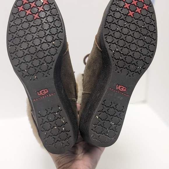 UGG Waterproof Leather Wedge Boots - Picture 14 of 16